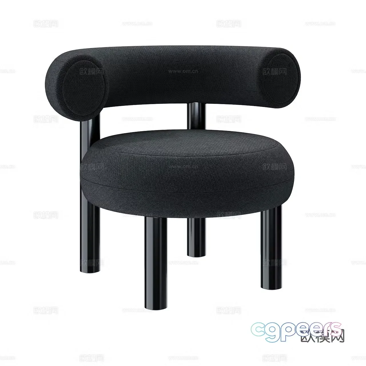 Tom Dixon Modern Lounge Chair Fabric Lounge Chair Armchair 3d Model
