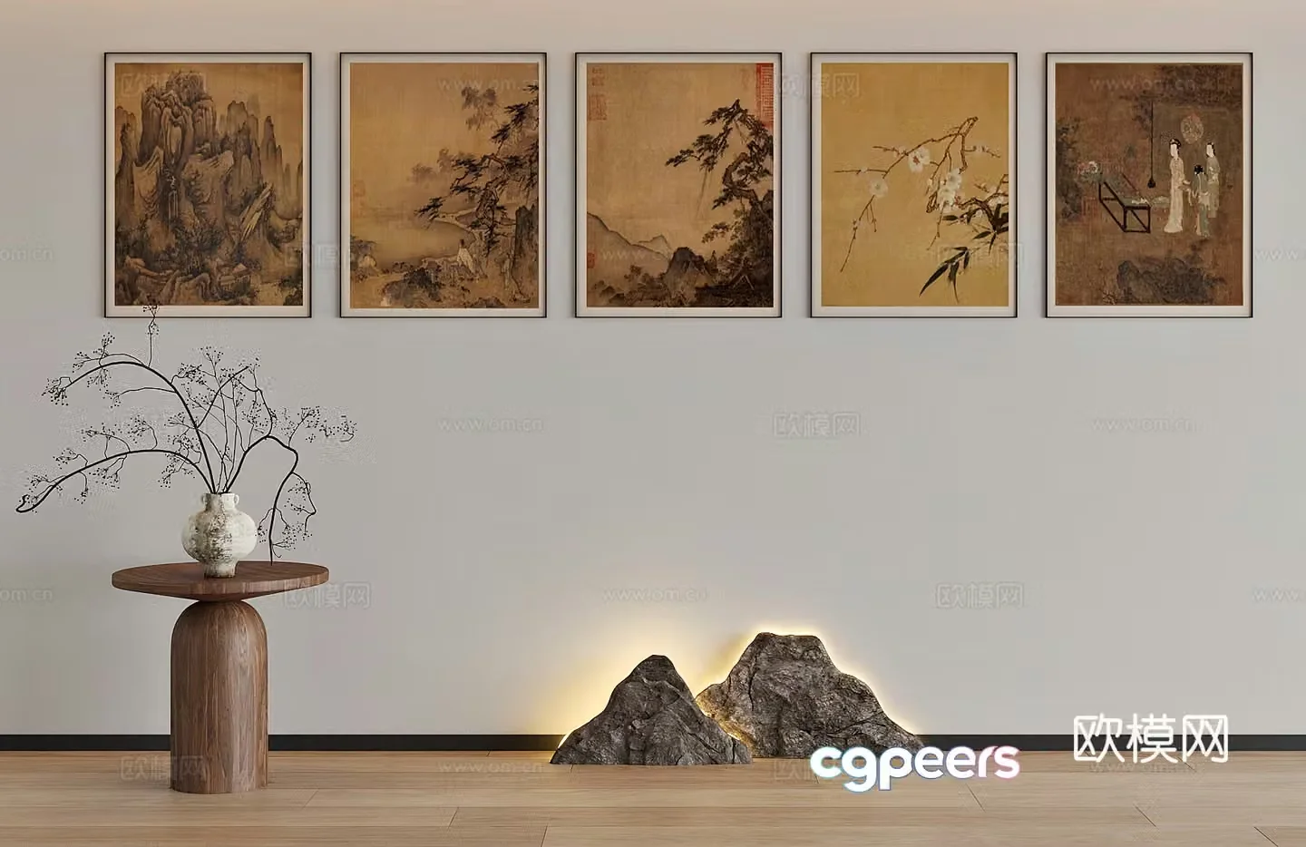 New Chinese style hanging painting 3D model