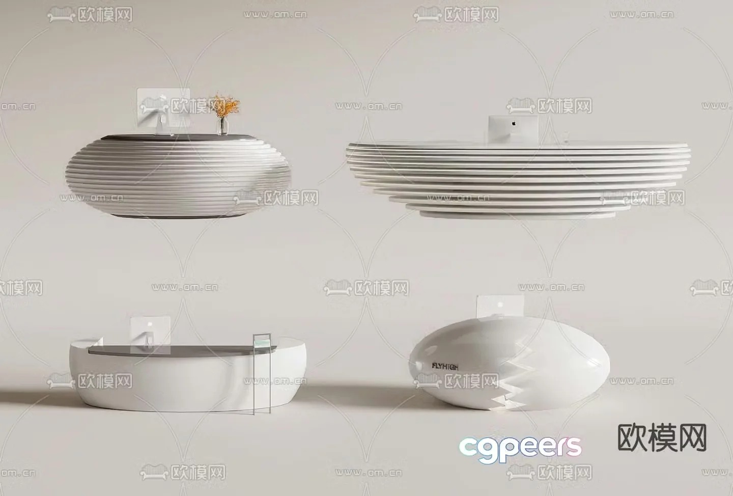 Front desk reception desk bar service desk information desk 3d model