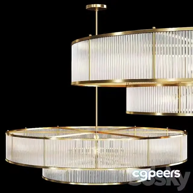3ds Max Free – Restoration Hardware MARAIS ROUND CHANDELIER 60 Brass