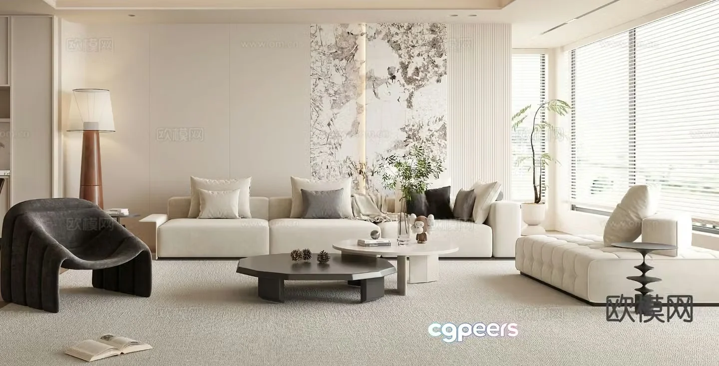 Modern living room 3d model