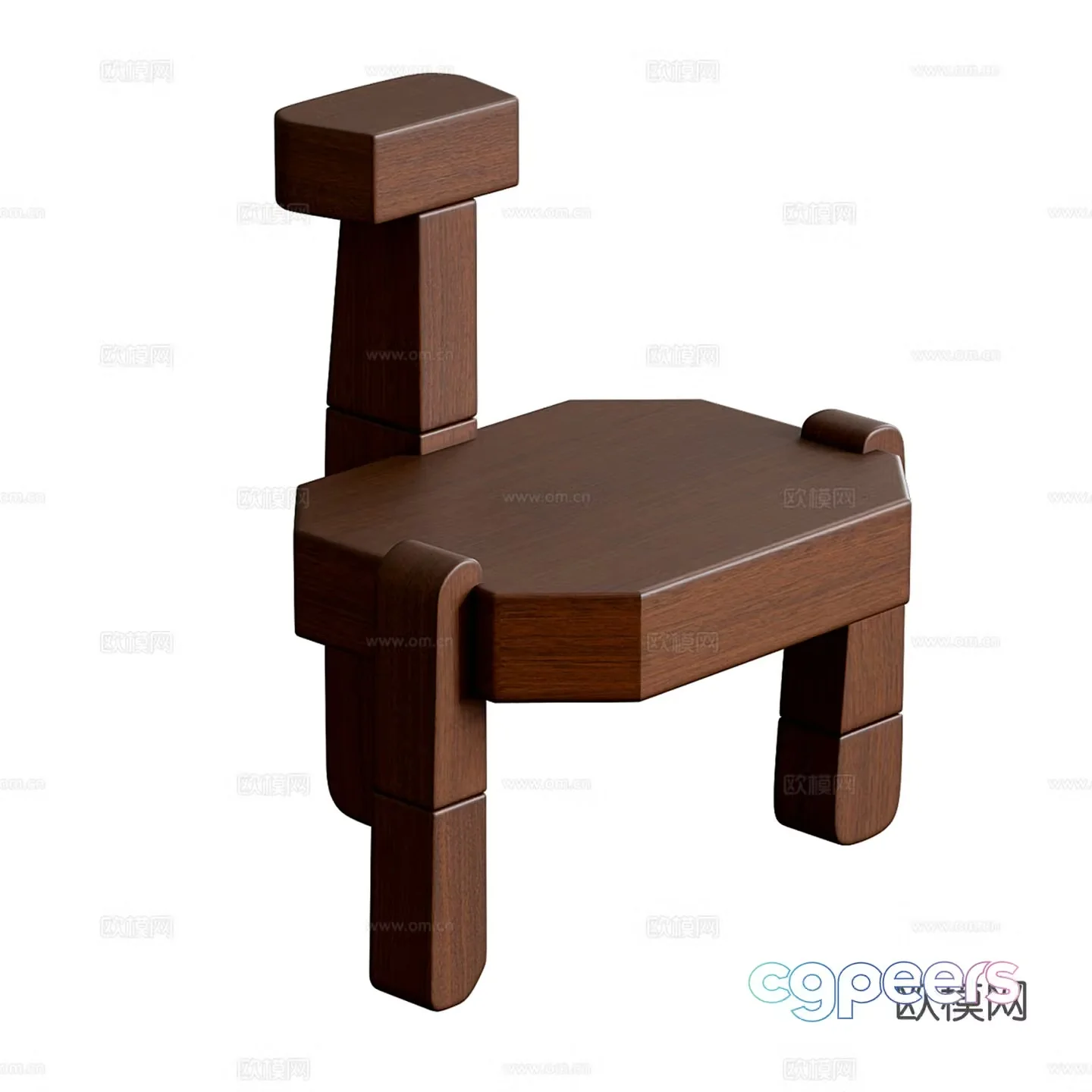 Medieval style single chair leisure chair 3d model