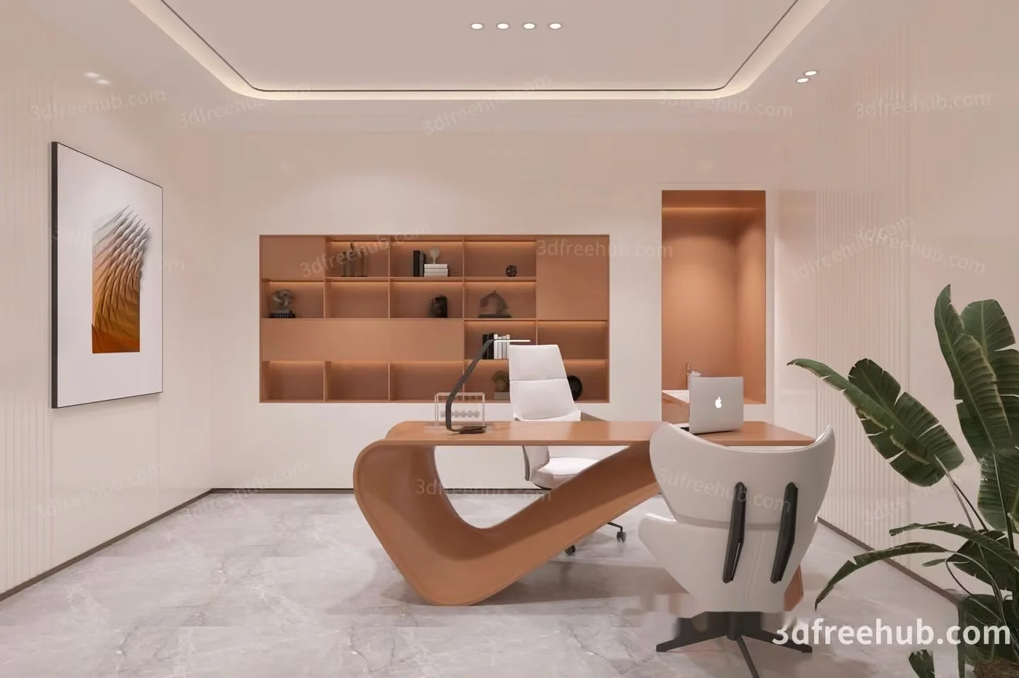 Modern Office Space 3D Model – 23545 – VRAY Render