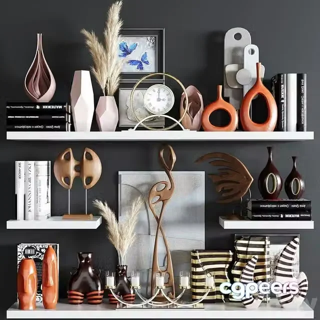 3ds Max Free – decorative set 02 (pampas, sculptures, vases)