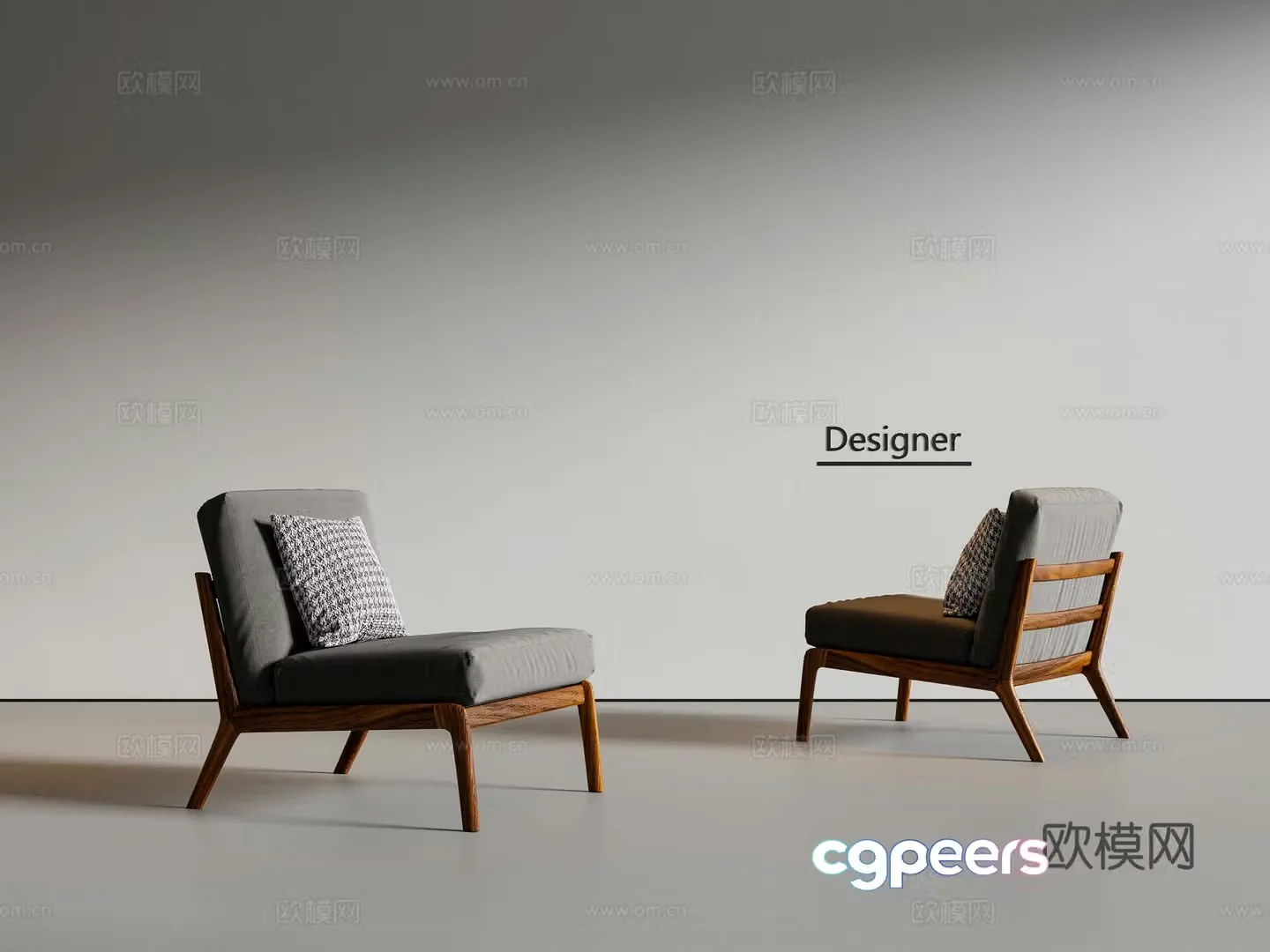 Medium style leisure chair 3d model