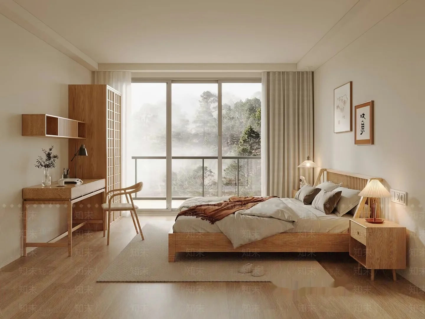 Cozy Bedroom 3D Model – 1977 – VRAY Render