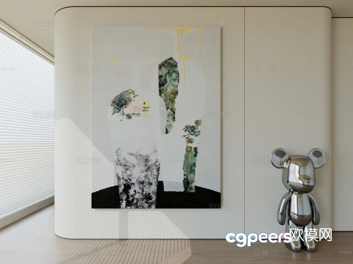 Modern minimalist hanging painting abstract art hanging painting 3d model