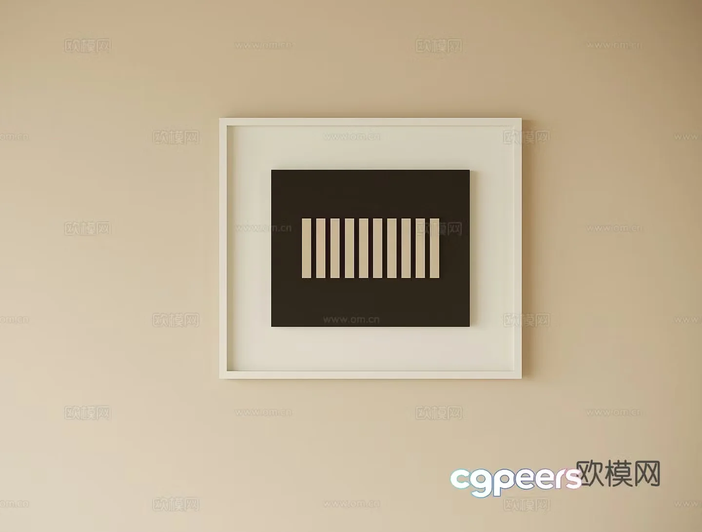 Modern bedside painting 3d model