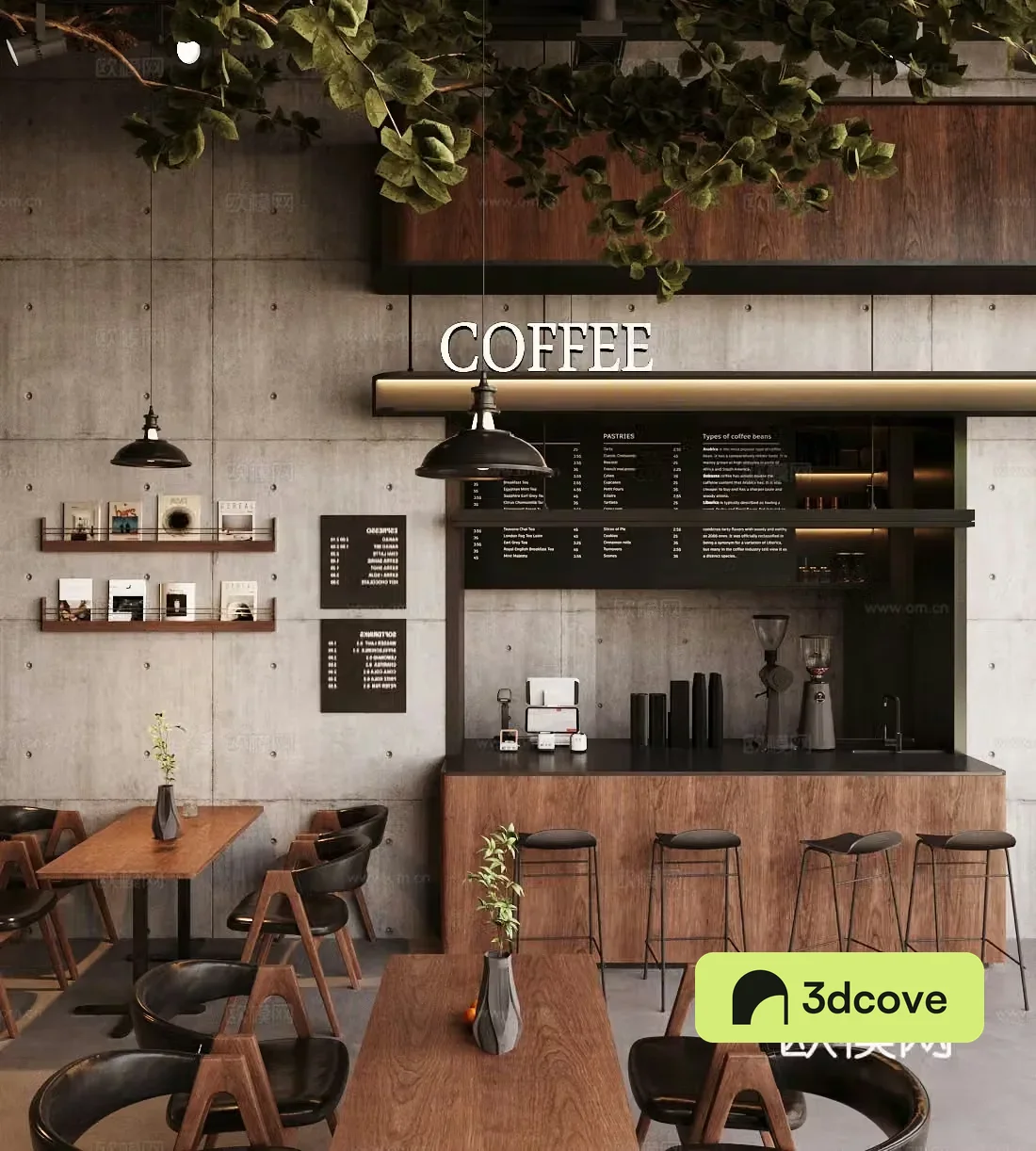Log-wind coffee shop operating table milk tea shop workbench restaurant water bar coffee shop workbench