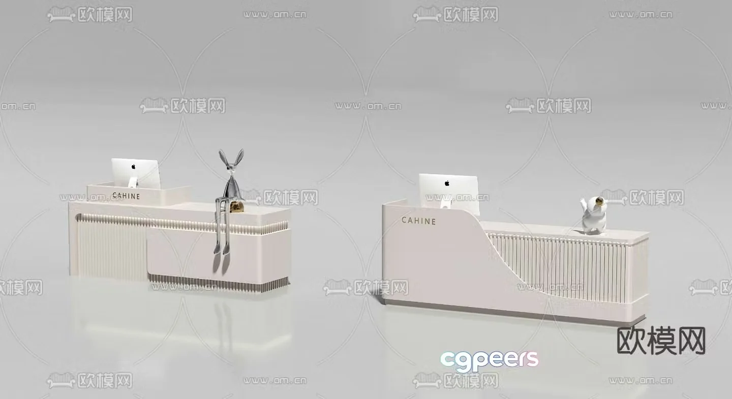 Front desk reception desk cashier 3d model