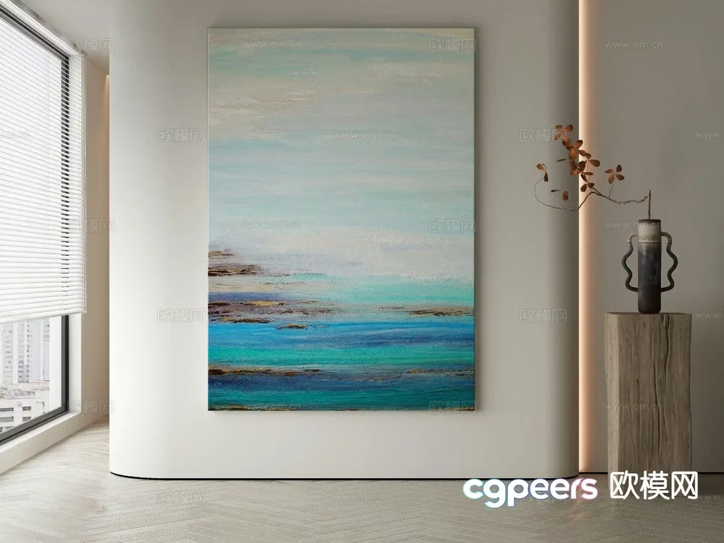Modern decorative painting watercolor hanging painting gradient hanging painting 3D model