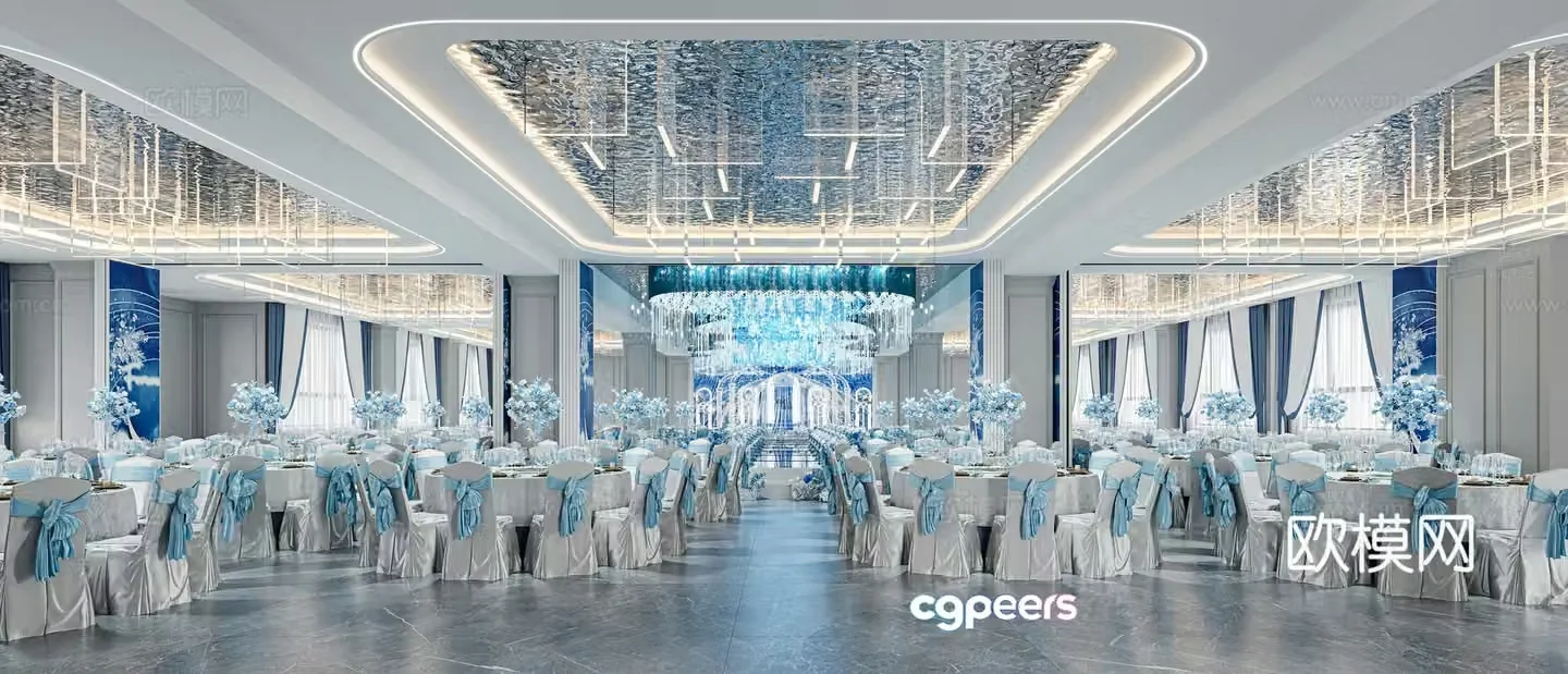 French wedding hall 3d model