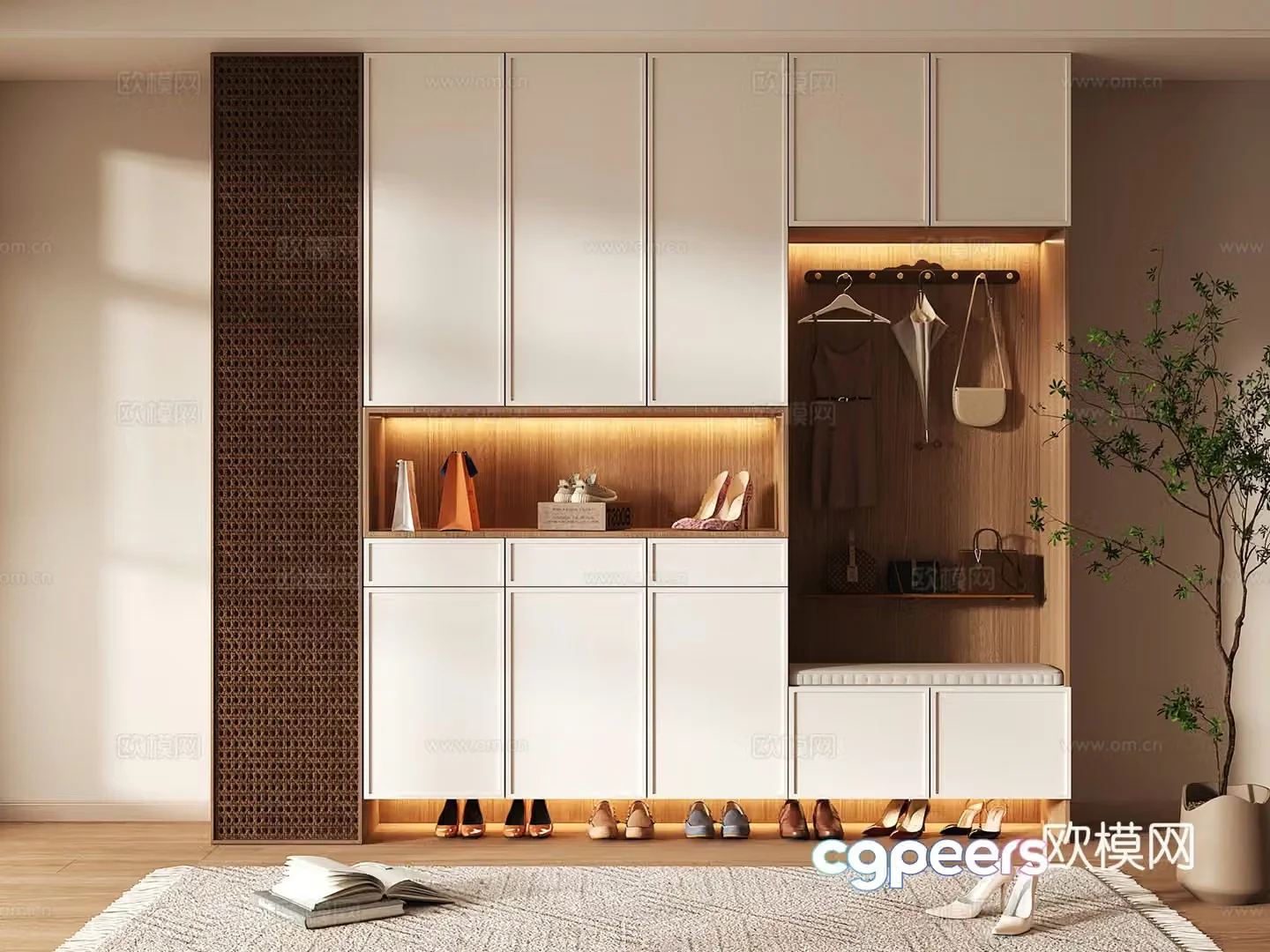 Shoe cabinet design shoe cabinet partition shoe cabinet porch shoe cabinet shoe cabinet rendering 3D model