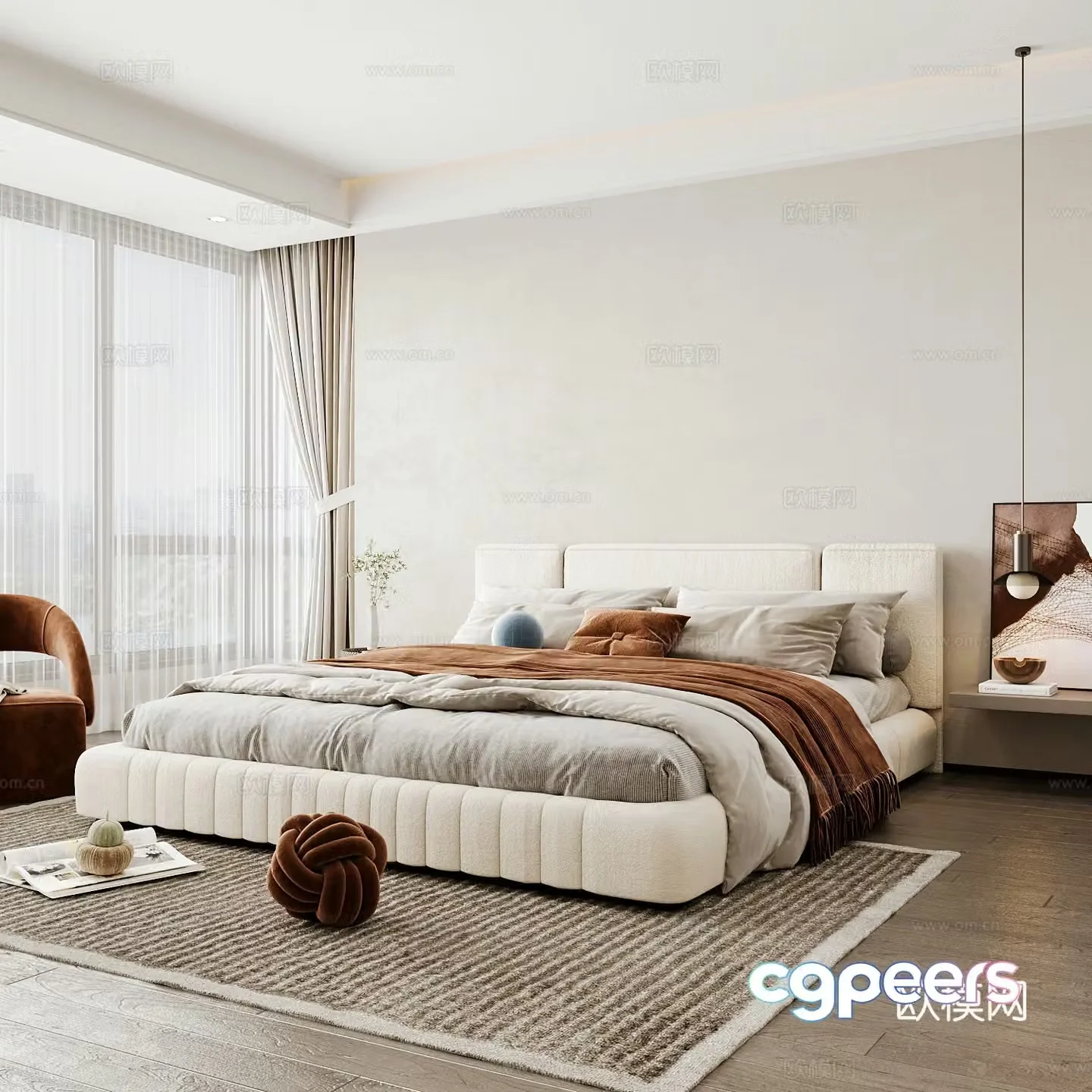 Modern home bedroom Modern bedroom Italian bedroom Simple bedroom Italian bed 3d model