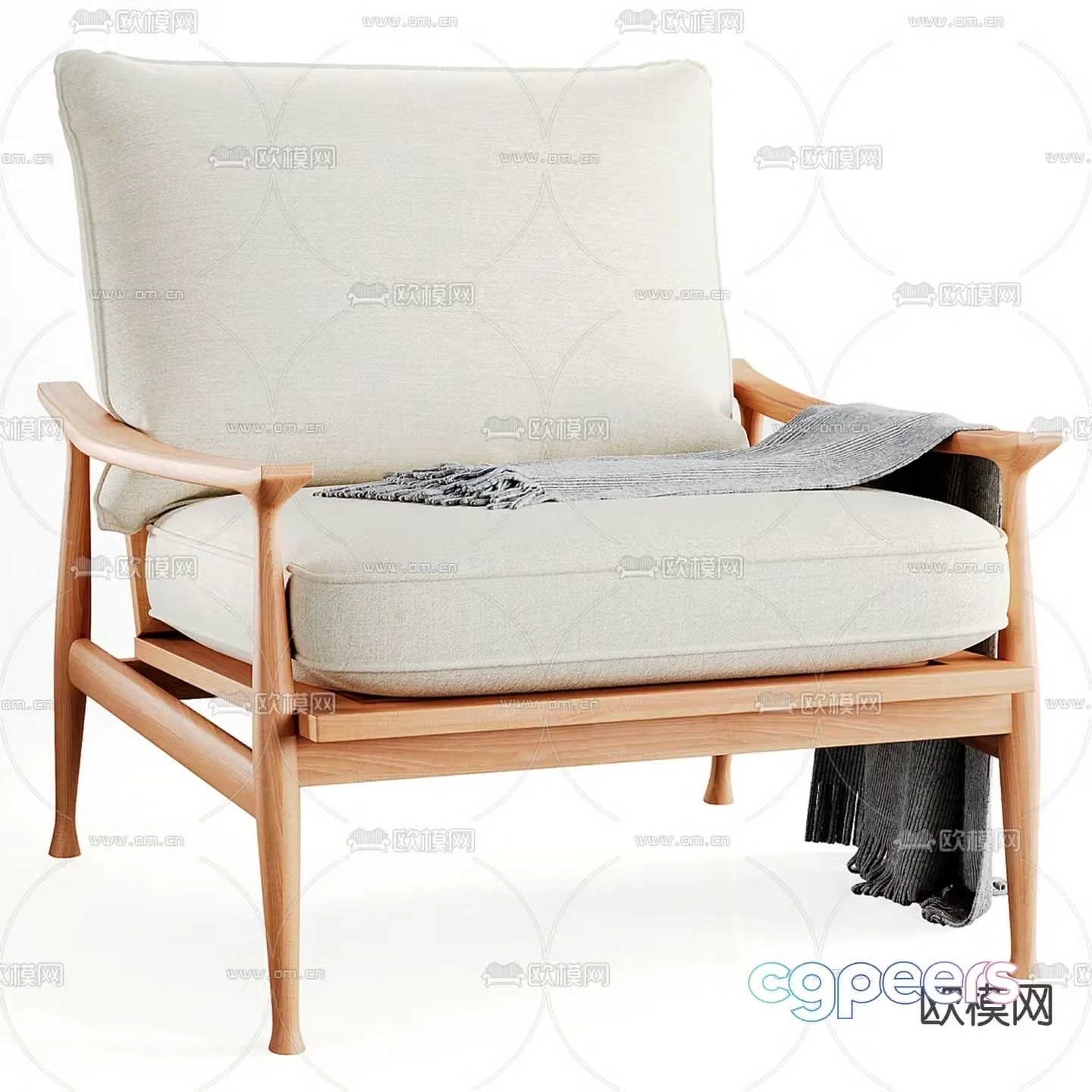 Nordic sofa chair leisure chair 3d model
