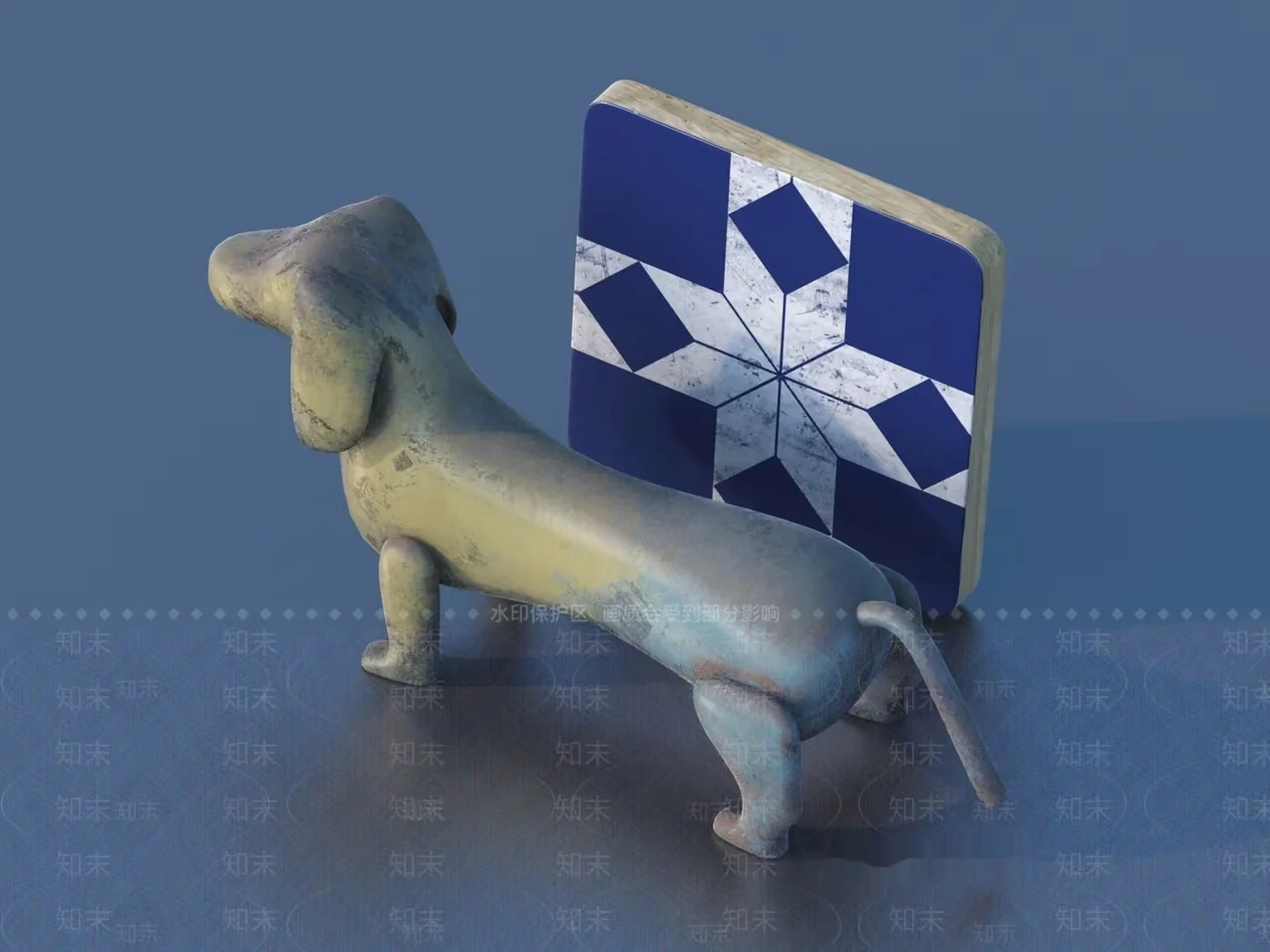 A Decorative Dachshund Statue 3D Model – 119 – VRAY Render
