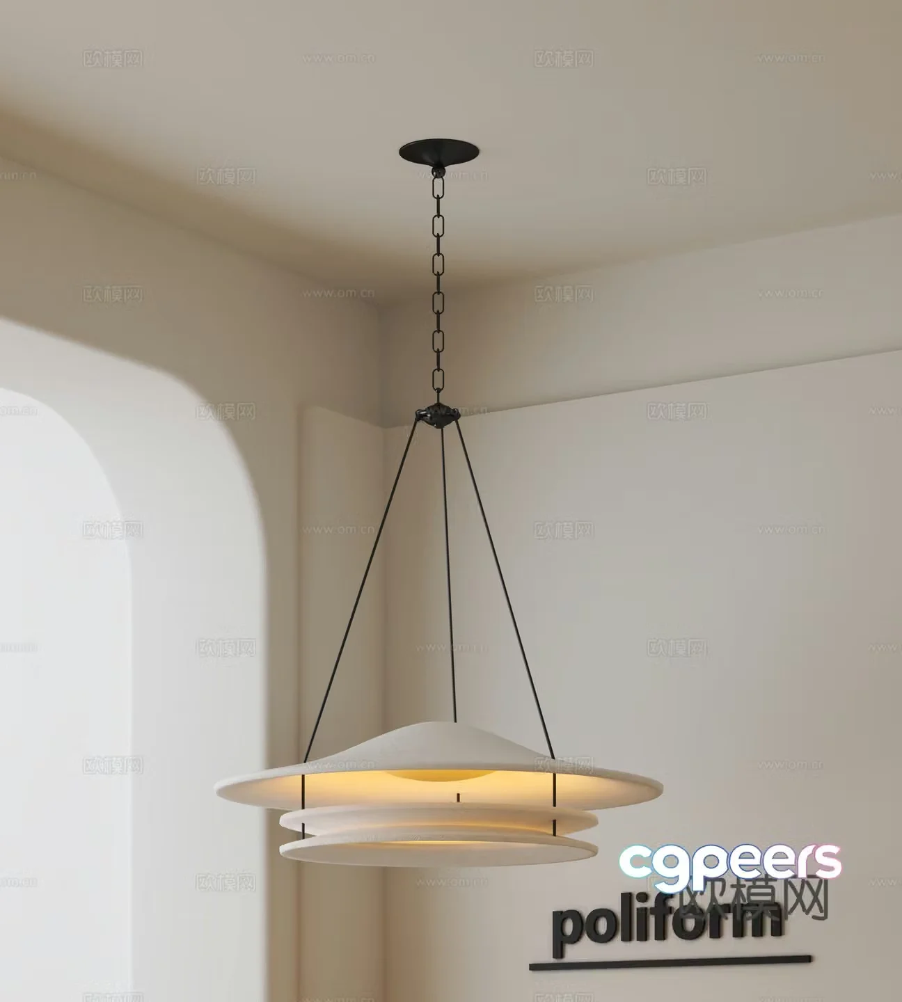 Modern chandelier 3d model