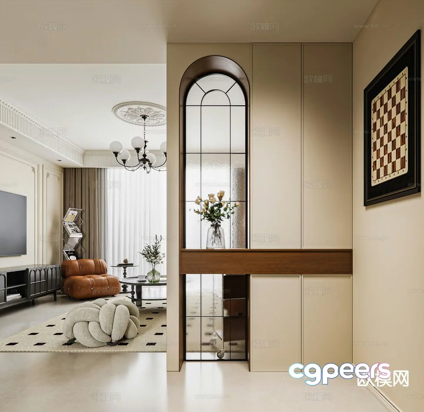 French entrance aisle 3D model