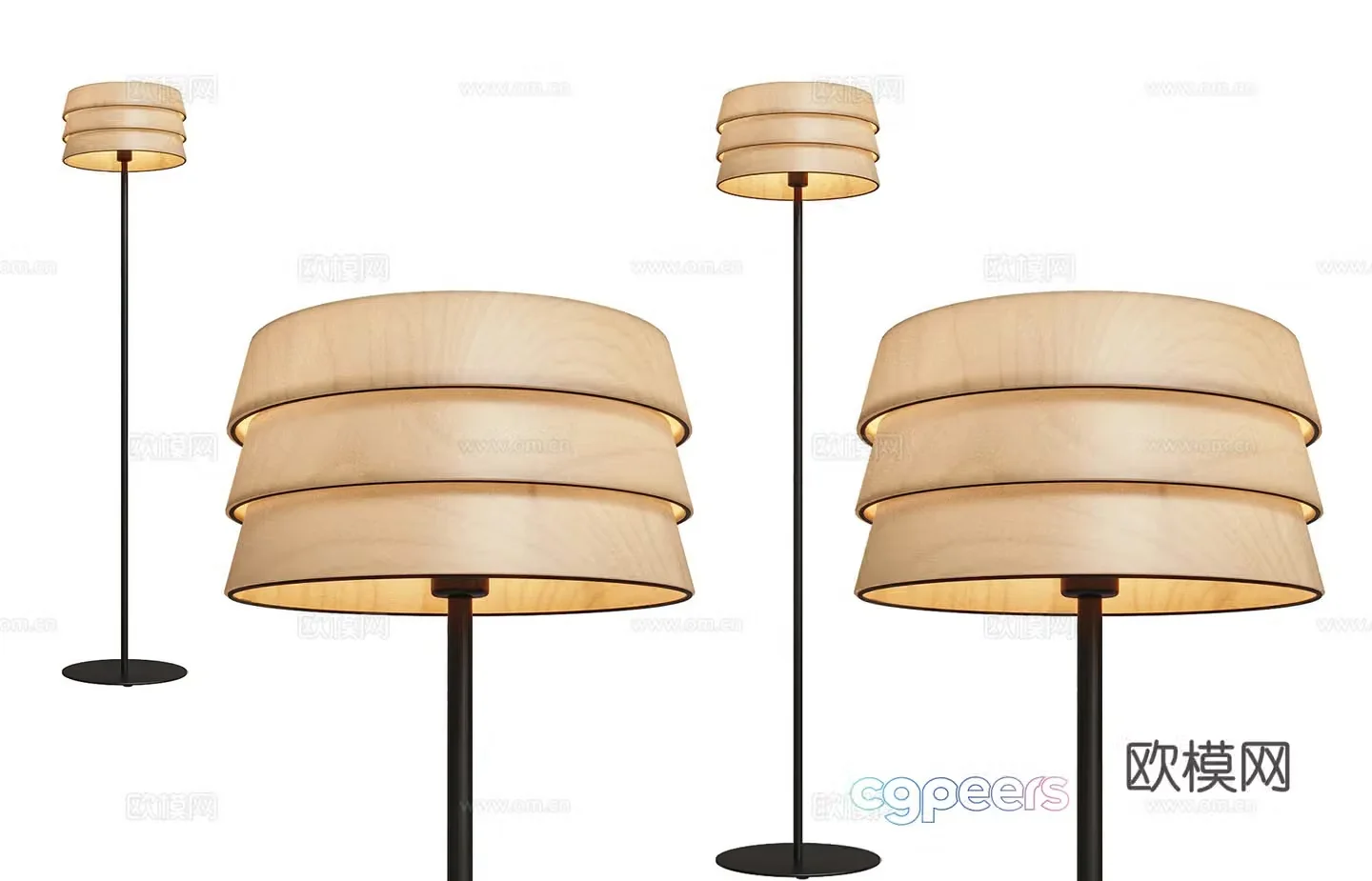 Wasabi wind floor lamp Minimalist metal floor lamp Artistic floor lamp Living room floor lamp Current 3D model