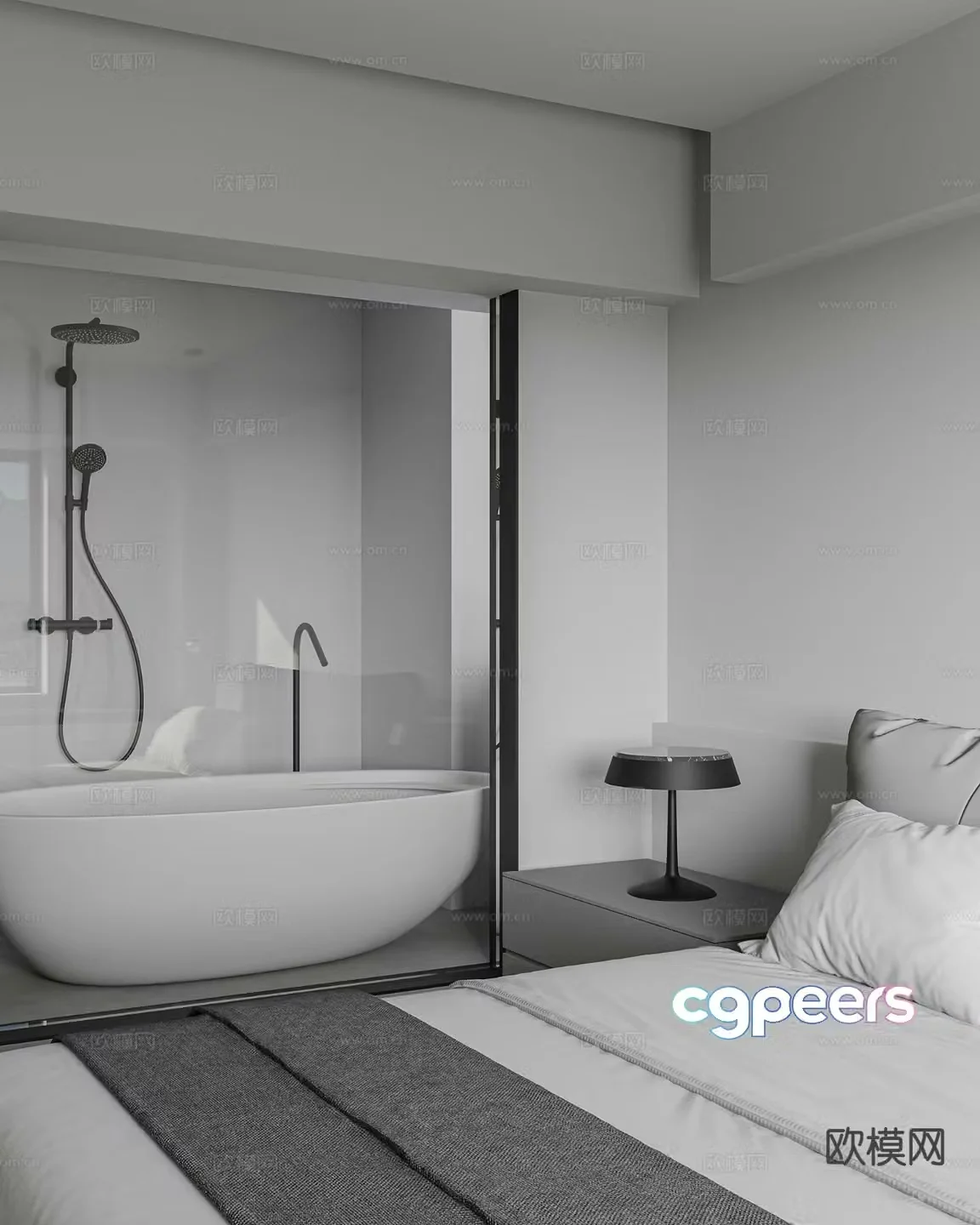 Modern master bathroom bathroom 3d model