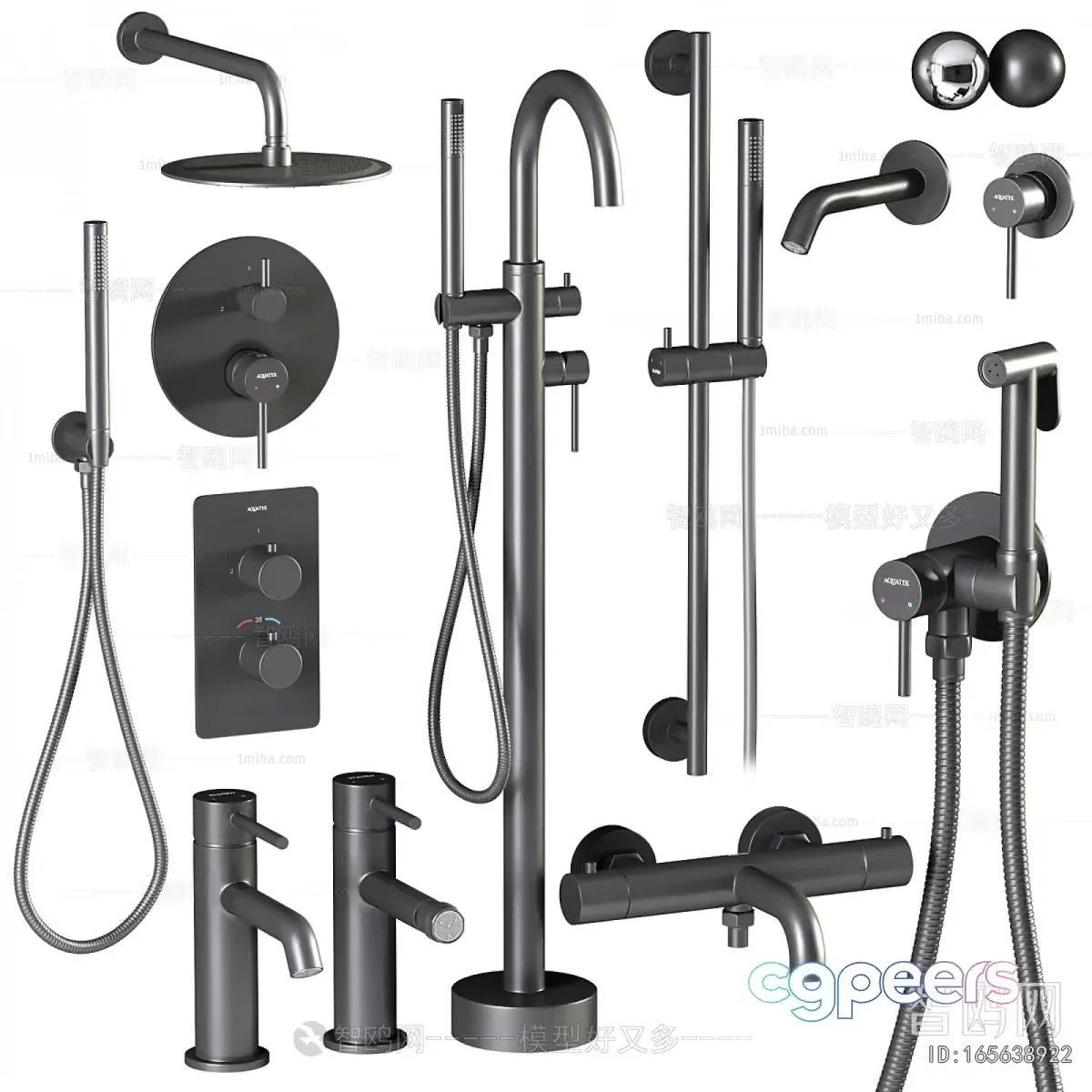 Modern Bathroom Fixtures 3D Model – 15442 – VRAY Render