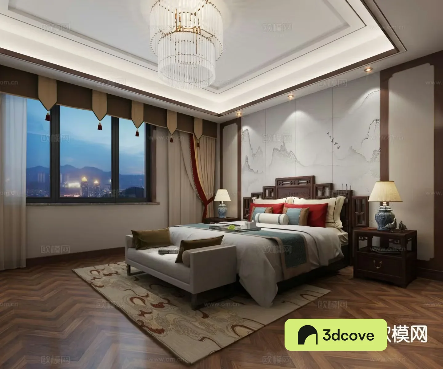 New Chinese style bedroom master bedroom