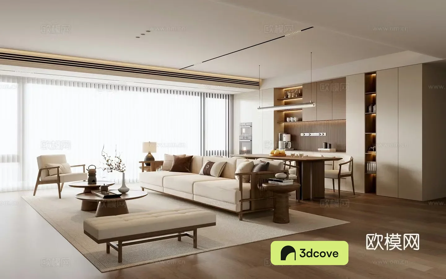 New Chinese style living and dining room