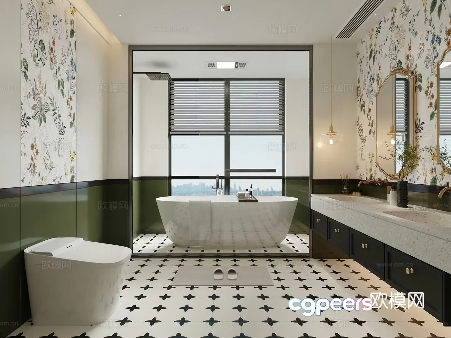 French bathroom bathroom 3d model