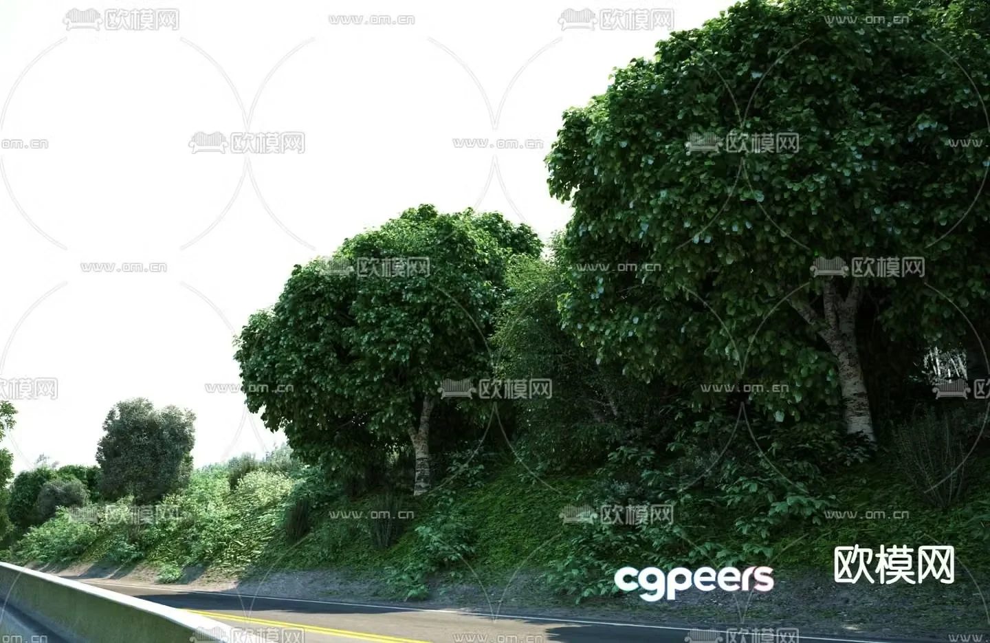Garden landscape forest road 3d model