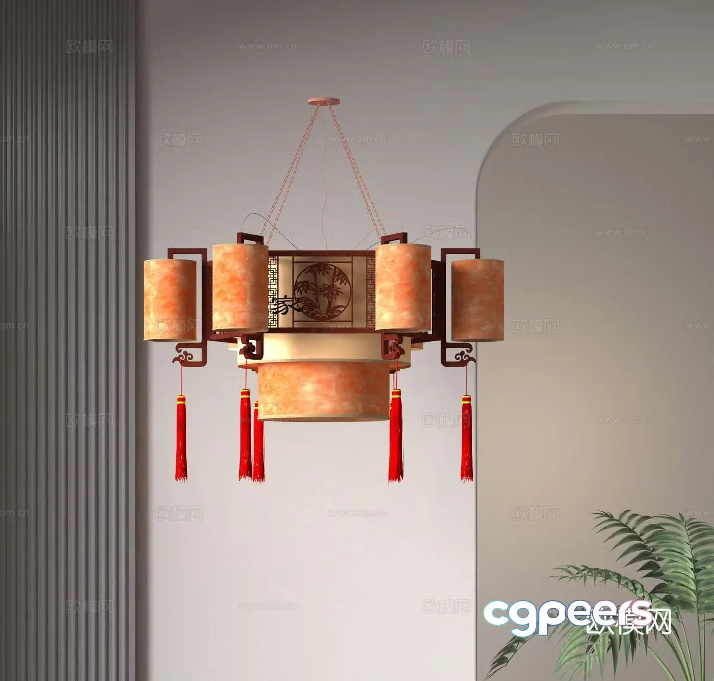 New Chinese chandelier 3D model