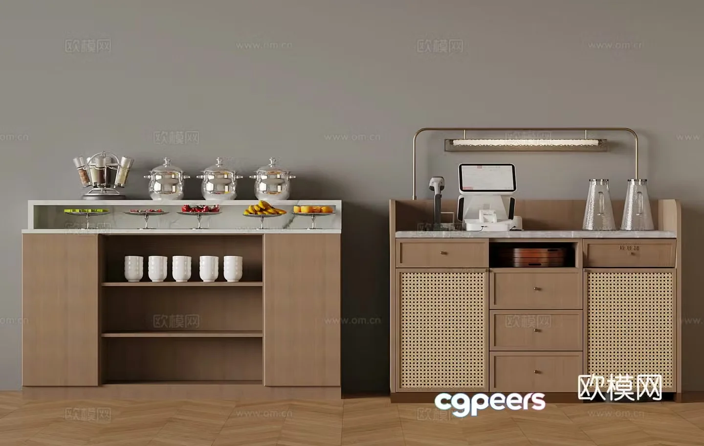Modern sideboard dining cabinet 3D model