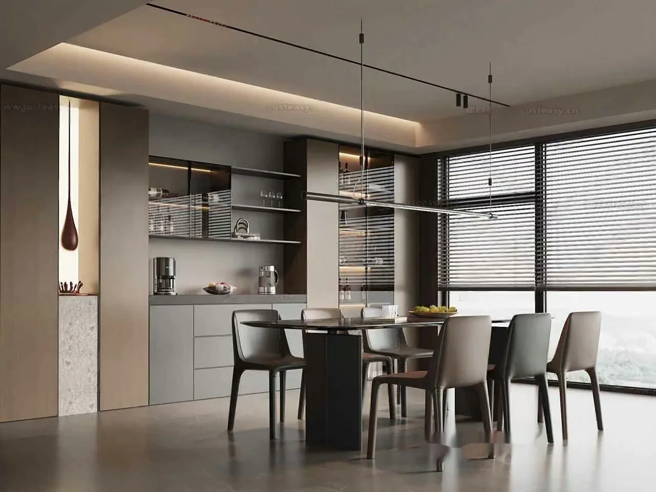 Modern Dining Room 3D Model – 16266 – VRAY Render
