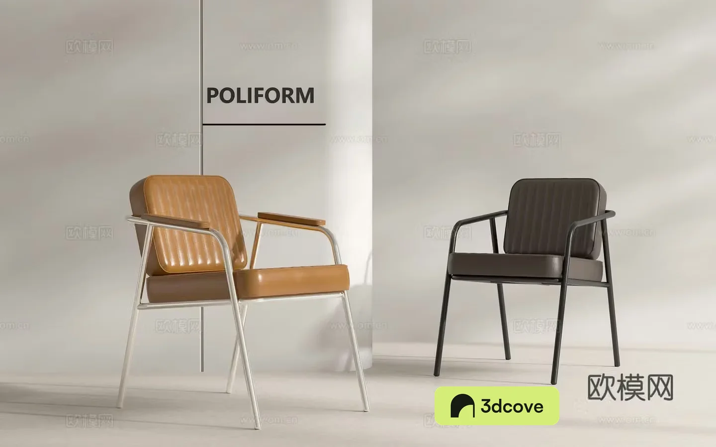 Modern Italian light luxury single chair Nordic single casual chair Leather casual chair Stainless steel single chair