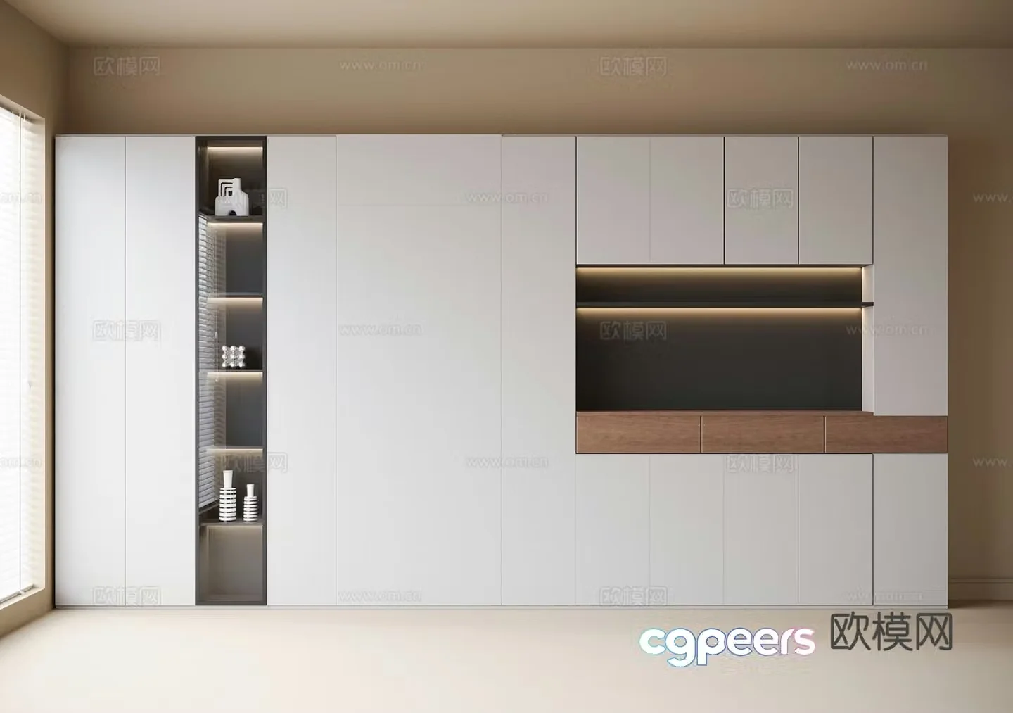 Modern bookcase 3d model