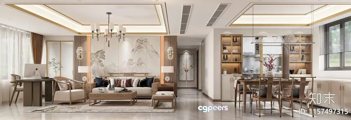 Modern Living Room 3D Model – 18253 – VRAY Render