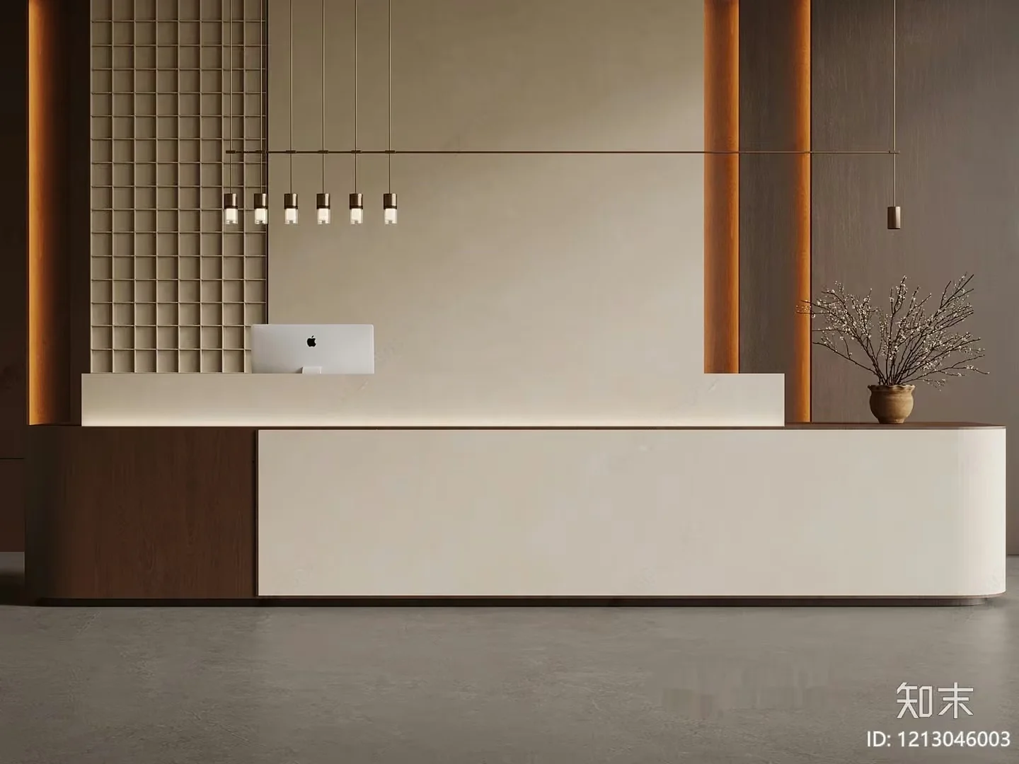 Modern Office Desk 3D Model – 4447 – VRAY Render