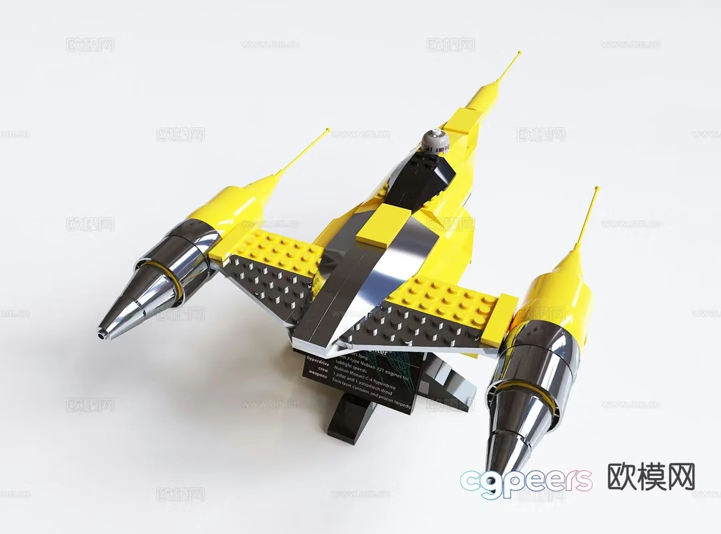 toy airplane lego toy 3d model