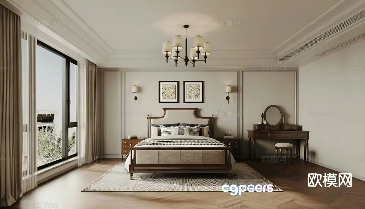 Medieval style bedroom master bedroom 3d model