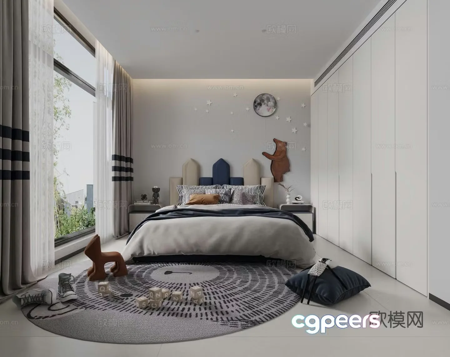 Modern children’s room boy’s room 3d model