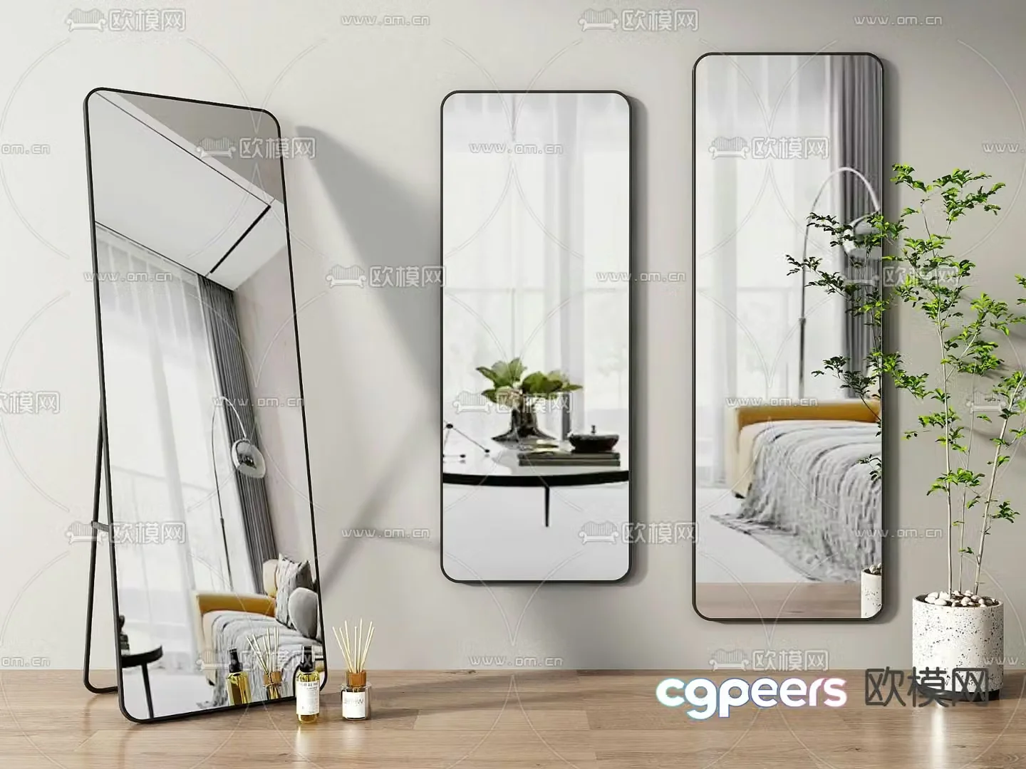 Mirror Dressing Mirror Flooring Mirror Full-body Mirror 3D Model