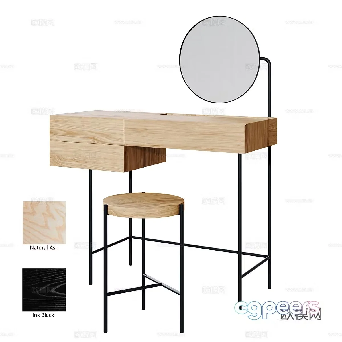 Modern minimalist dressing table 3d model