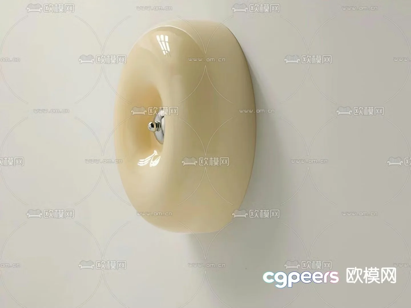 Cream style round wall lamp 3d model