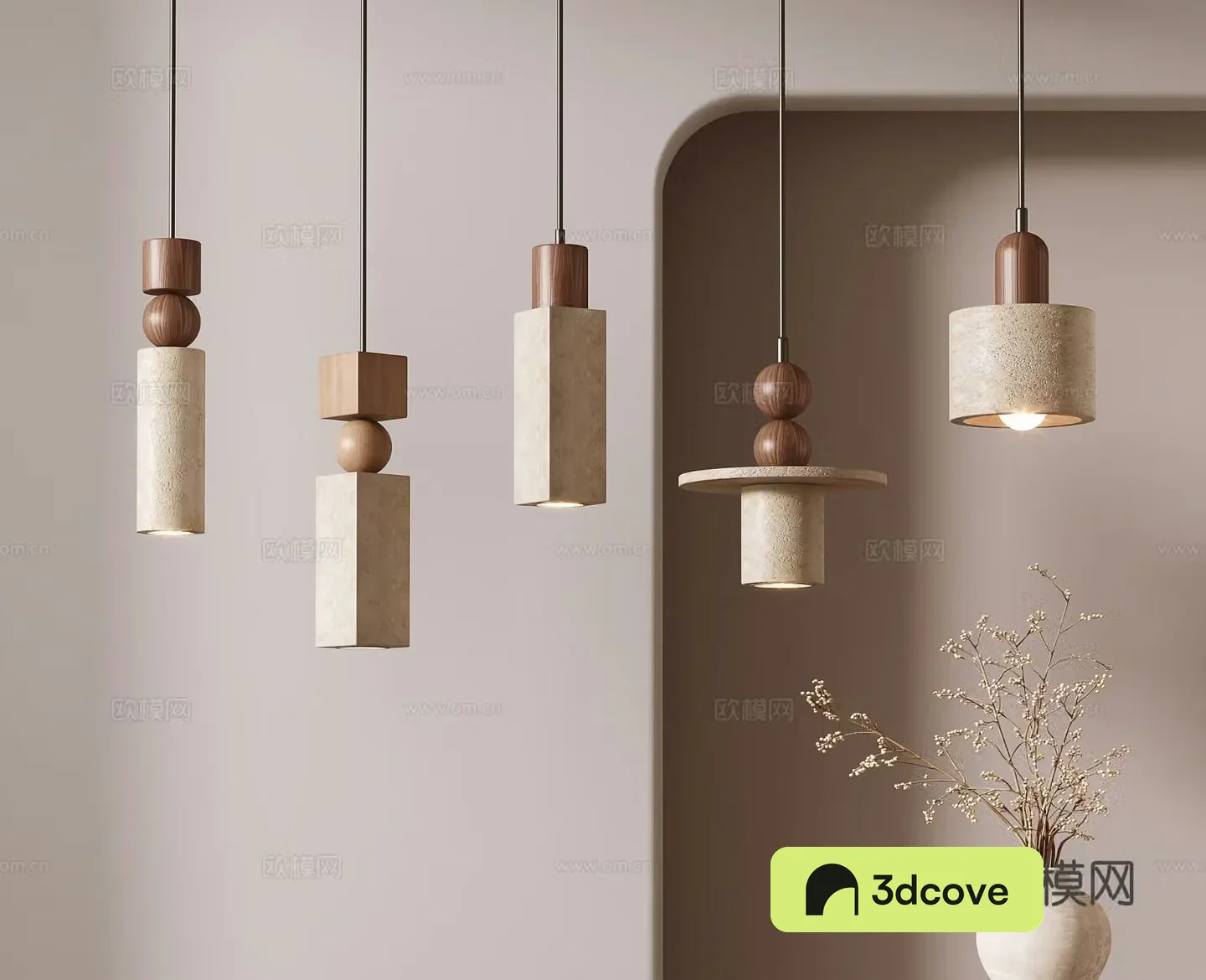 Wabi-sabi style chandelier