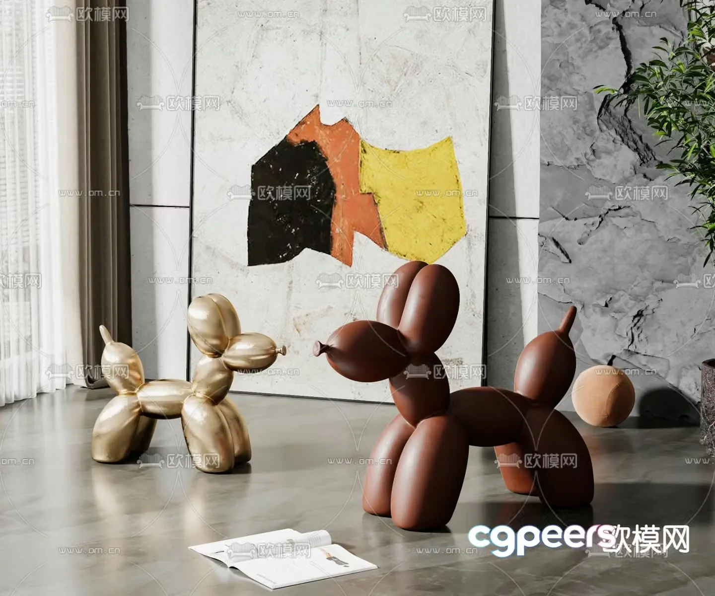 Balloon puppy chair children’s chair 3d model