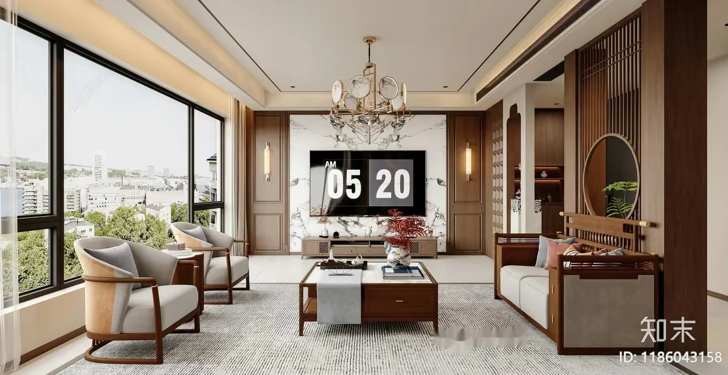 Modern Living Room 3D Model – 11555 – VRAY Render