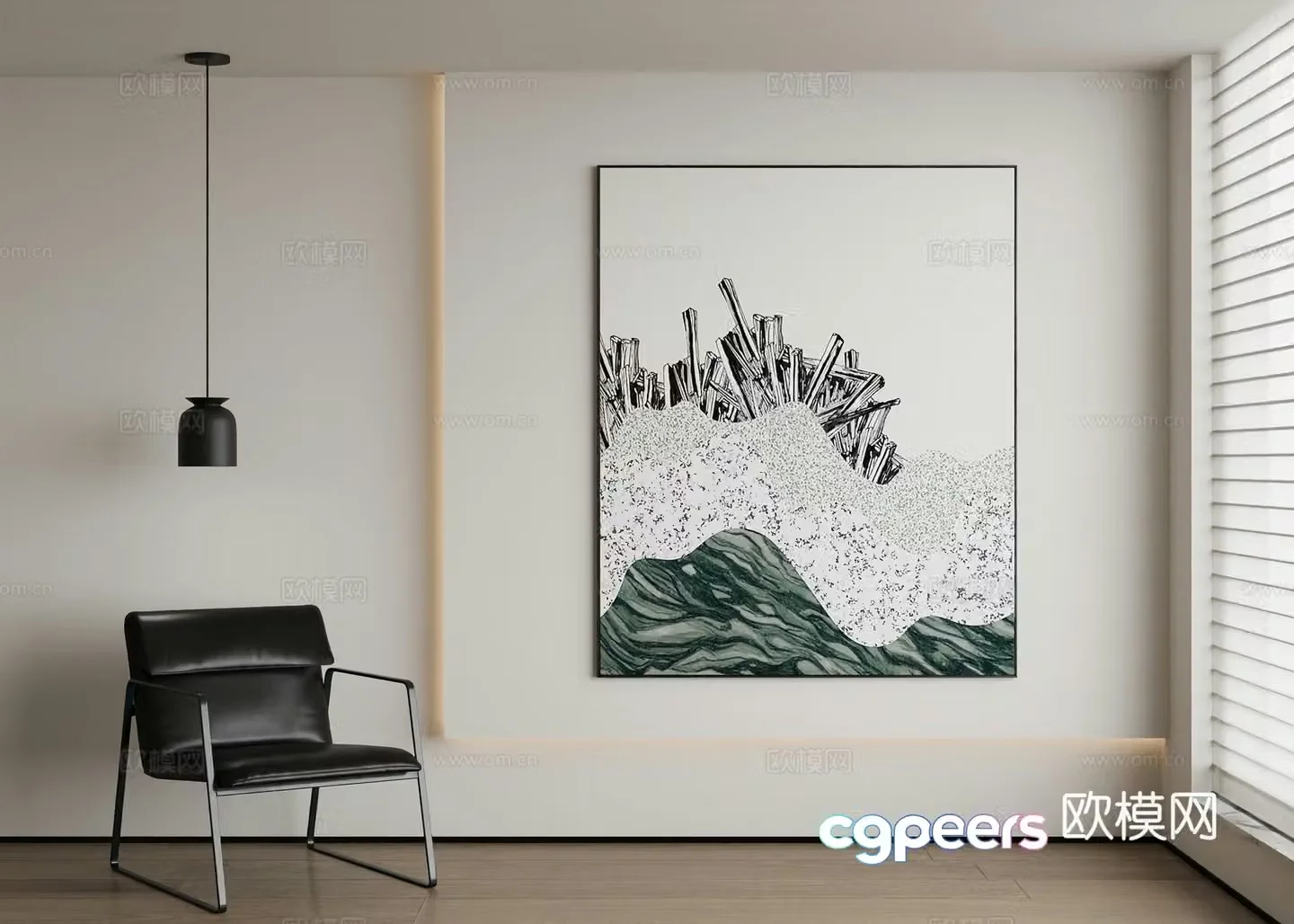 Modern abstract painting decorative painting 3d model