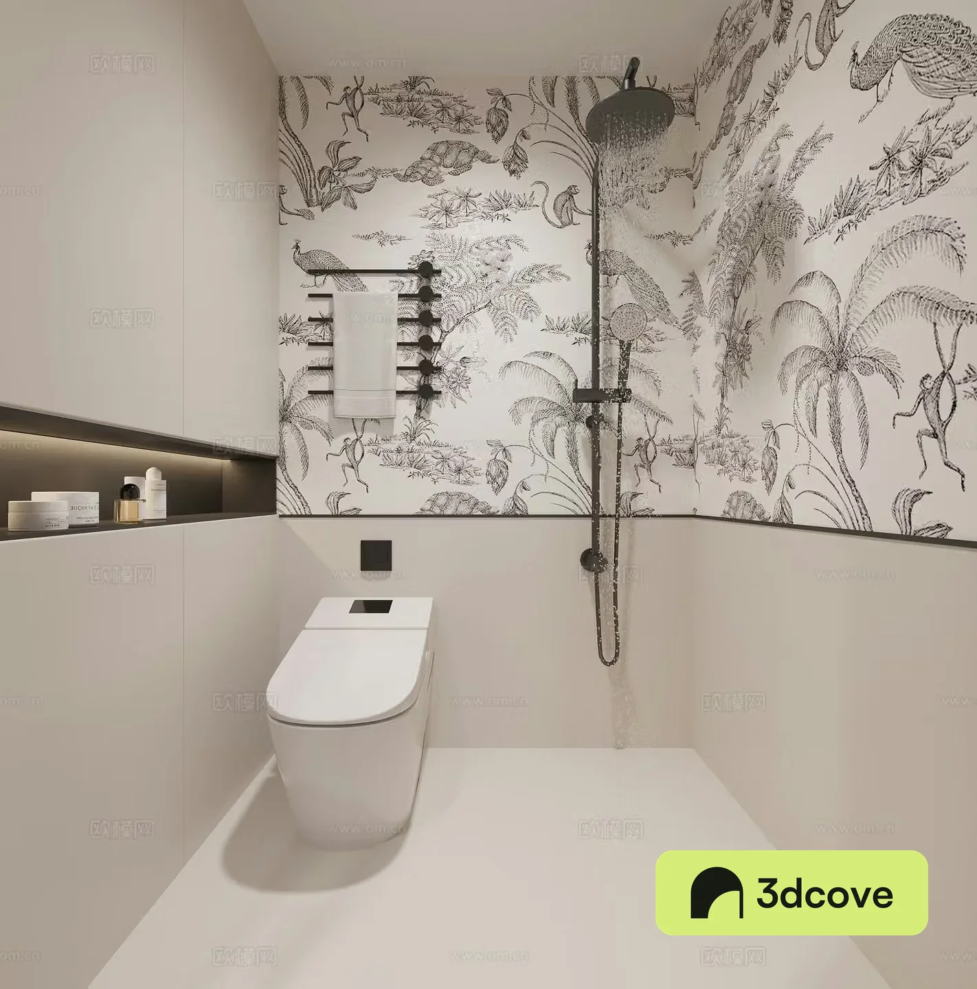 Middle-aged bathroom 3D model
