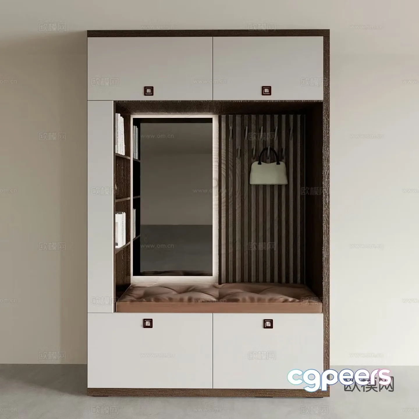 Modern entrance shoe cabinet 3D model