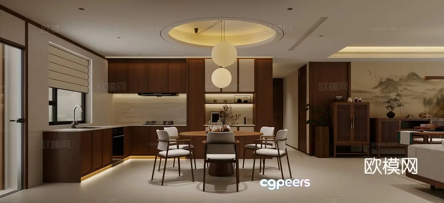 New Chinese style Song style aesthetics Restaurant 3D model