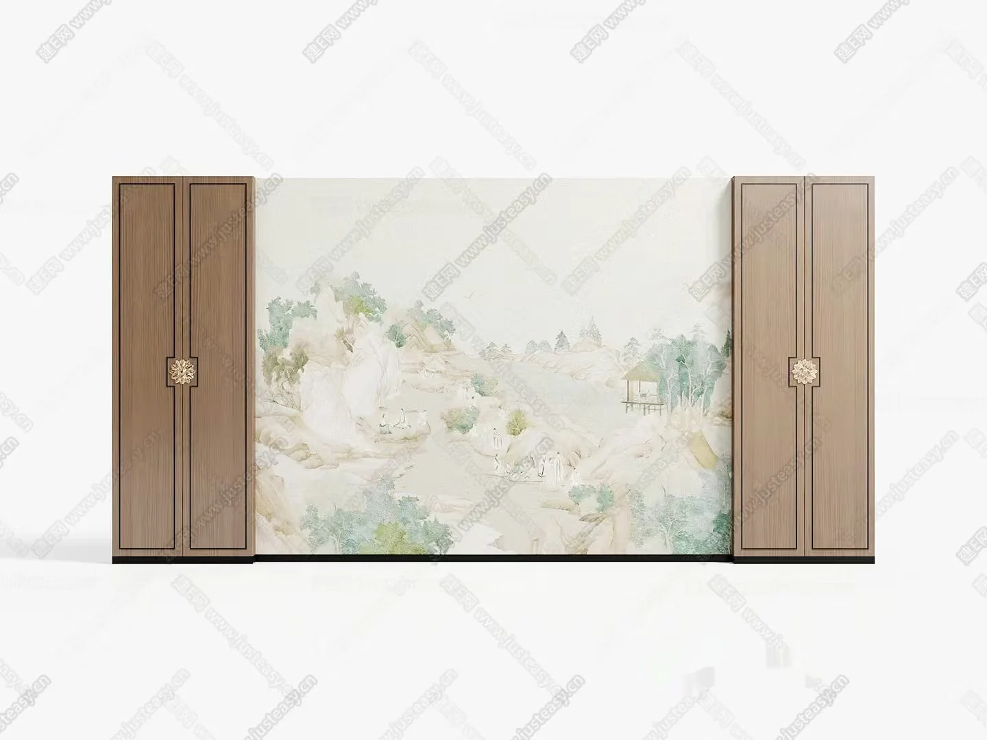 A Pair Of Wooden Cabinets 3D Model – 18821 – VRAY Render